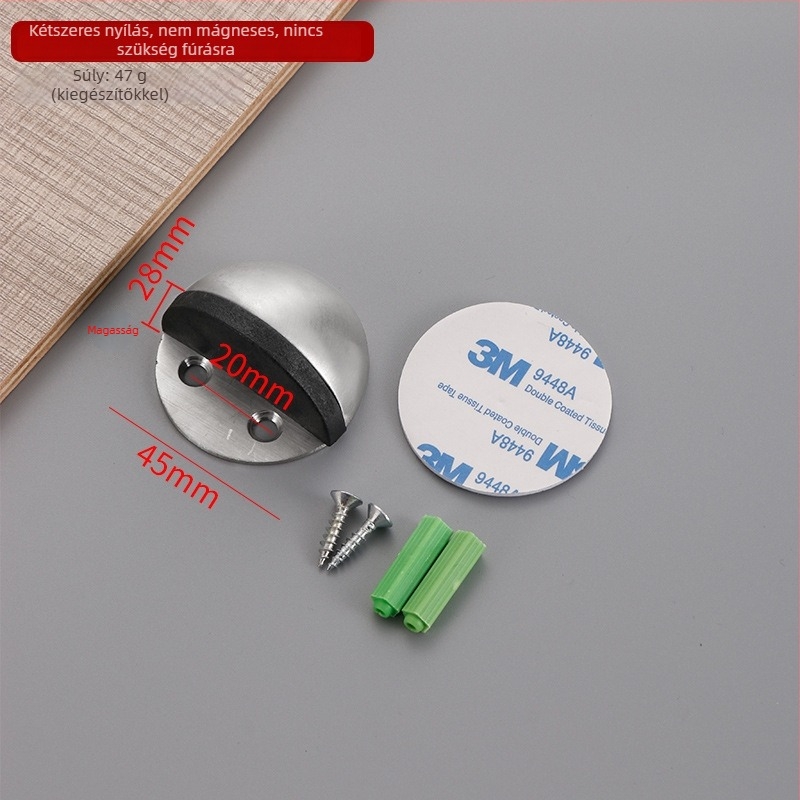 Ütközésbiztos ajtó Stop Turtle Top/Door Stop – 304 rozsdamentes acél, padlóra szerelés, kézi működtetés