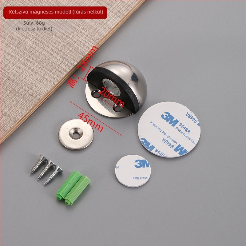 Ütközésbiztos ajtó Stop Turtle Top/Door Stop – 304 rozsdamentes acél, padlóra szerelés, kézi működtetés