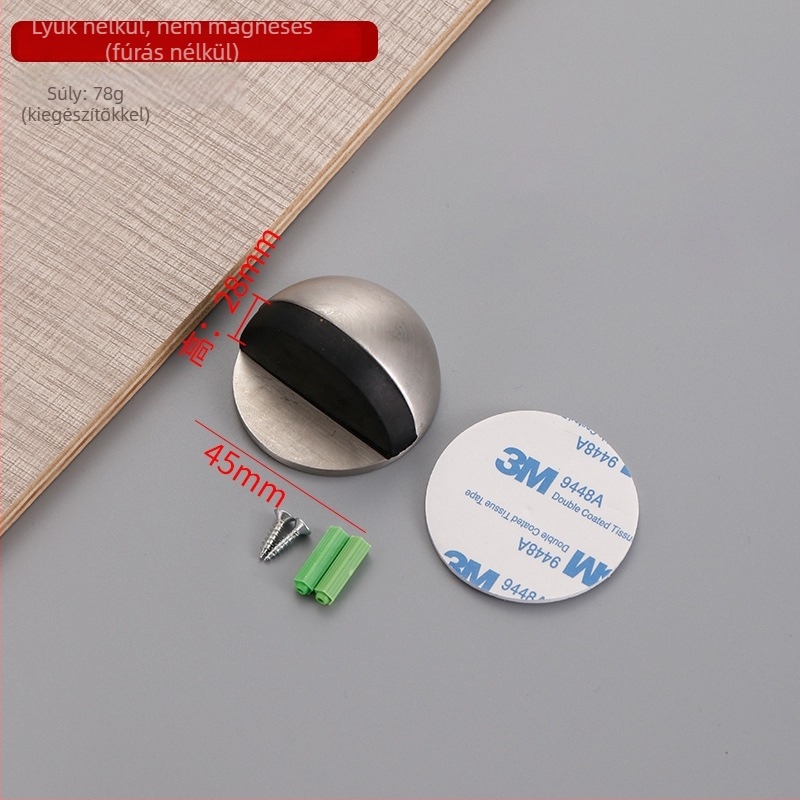 Ütközésbiztos ajtó Stop Turtle Top/Door Stop – 304 rozsdamentes acél, padlóra szerelés, kézi működtetés