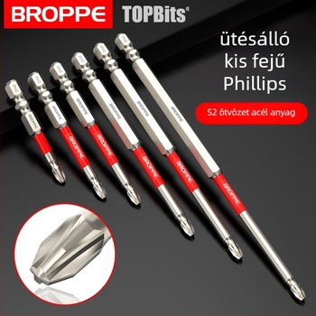 Keresztes bit fejjel ellátott elektromos fúró- és csavaró készlet, erős mágneses rögzítés, nagy nyomaték, ütésálló kivitel, HSS anyag