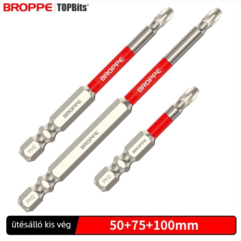 Keresztes bit fejjel ellátott elektromos fúró- és csavaró készlet, erős mágneses rögzítés, nagy nyomaték, ütésálló kivitel, HSS anyag