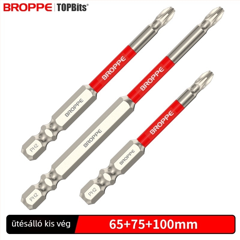 Keresztes bit fejjel ellátott elektromos fúró- és csavaró készlet, erős mágneses rögzítés, nagy nyomaték, ütésálló kivitel, HSS anyag