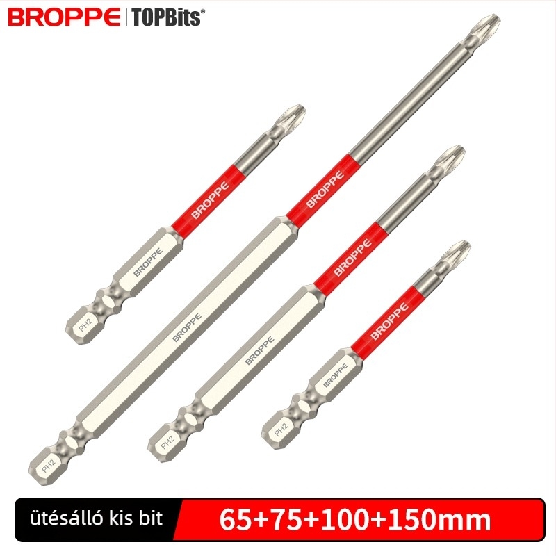 Keresztes bit fejjel ellátott elektromos fúró- és csavaró készlet, erős mágneses rögzítés, nagy nyomaték, ütésálló kivitel, HSS anyag