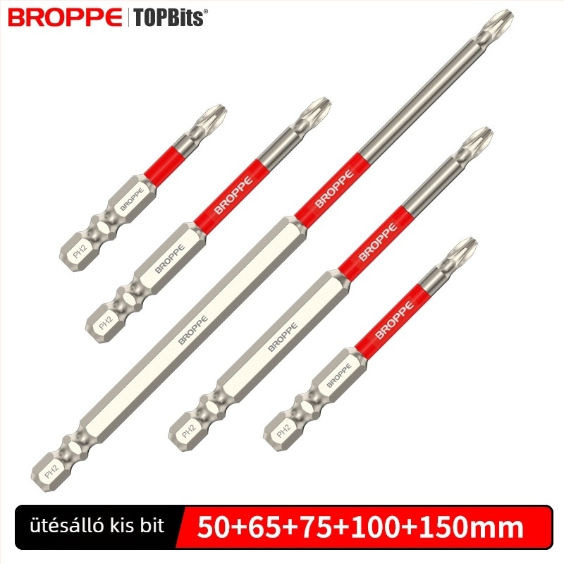 Keresztes bit fejjel ellátott elektromos fúró- és csavaró készlet, erős mágneses rögzítés, nagy nyomaték, ütésálló kivitel, HSS anyag