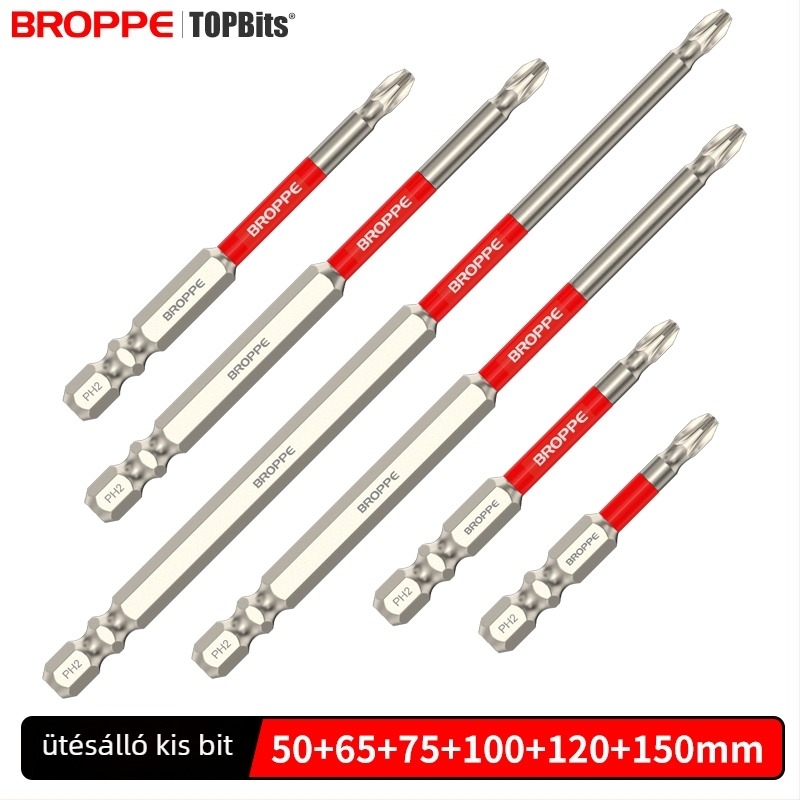 Keresztes bit fejjel ellátott elektromos fúró- és csavaró készlet, erős mágneses rögzítés, nagy nyomaték, ütésálló kivitel, HSS anyag