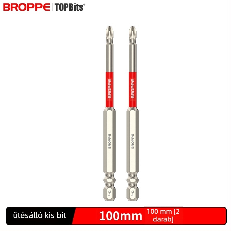 Keresztes bit fejjel ellátott elektromos fúró- és csavaró készlet, erős mágneses rögzítés, nagy nyomaték, ütésálló kivitel, HSS anyag