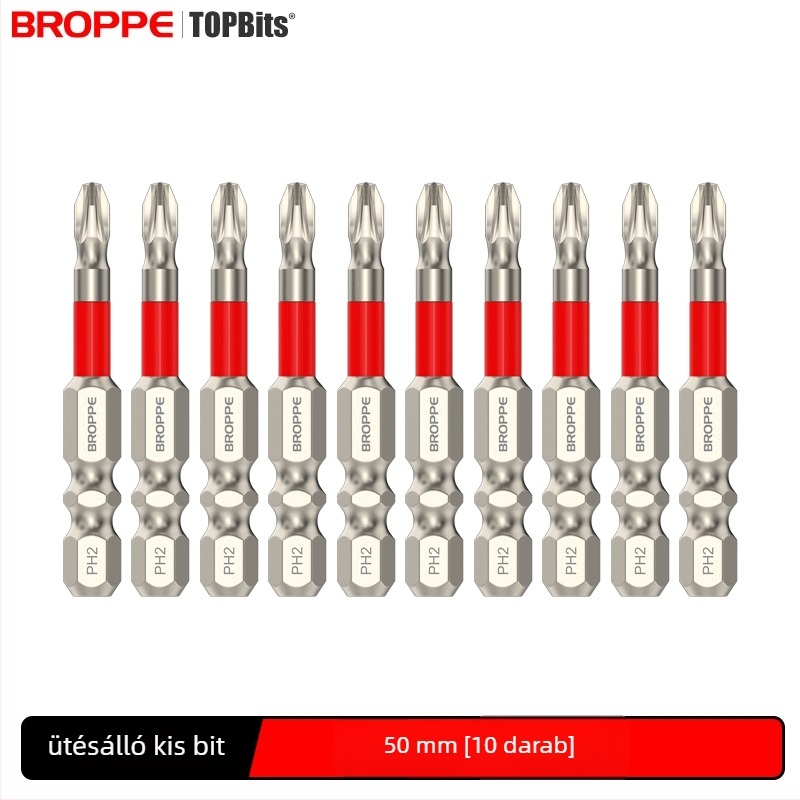 Keresztes bit fejjel ellátott elektromos fúró- és csavaró készlet, erős mágneses rögzítés, nagy nyomaték, ütésálló kivitel, HSS anyag