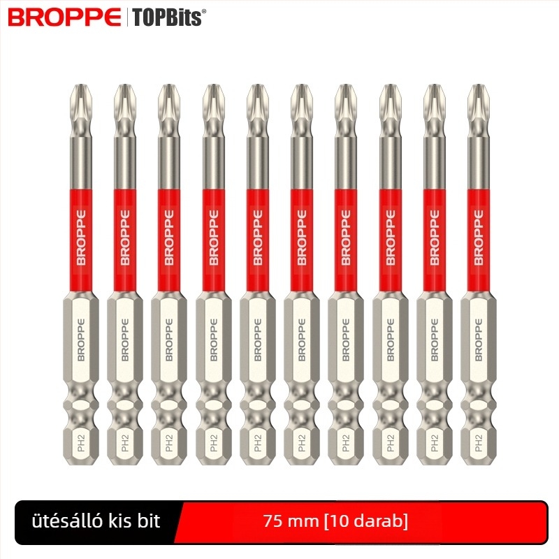 Keresztes bit fejjel ellátott elektromos fúró- és csavaró készlet, erős mágneses rögzítés, nagy nyomaték, ütésálló kivitel, HSS anyag