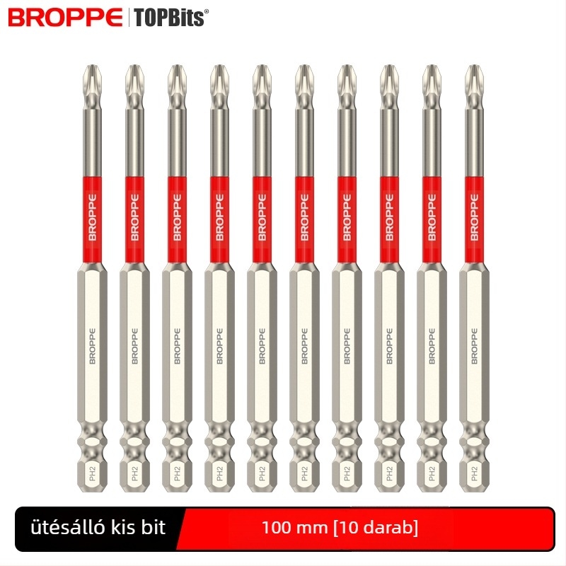 Keresztes bit fejjel ellátott elektromos fúró- és csavaró készlet, erős mágneses rögzítés, nagy nyomaték, ütésálló kivitel, HSS anyag