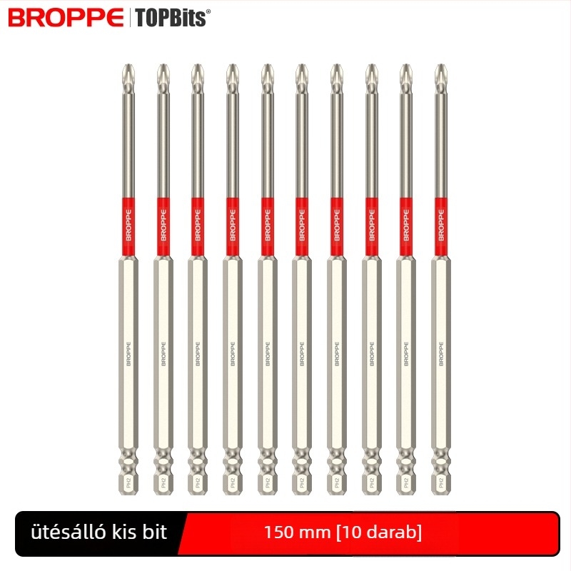 Keresztes bit fejjel ellátott elektromos fúró- és csavaró készlet, erős mágneses rögzítés, nagy nyomaték, ütésálló kivitel, HSS anyag