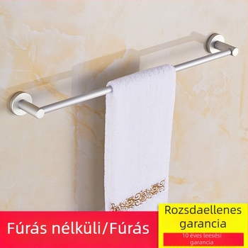 Fali törölközőtartó, egypálcás, űr-alumínium, anodizált felület, teherbírás 30 kg, fúrás nélküli szerelés