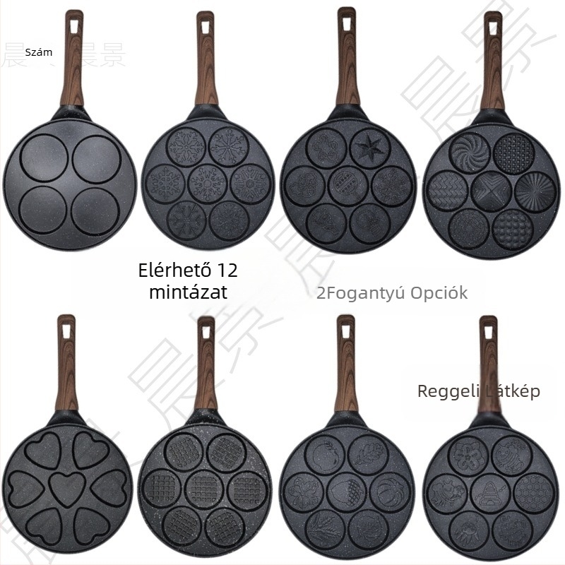 Serpenyő – tapadásmentes bevonat; test alumíniumötvözetből, alján 430 rozsdamentes acél; kettős rétegű aljzat; kompatibil indukciós tűzhely és gáztűzhely