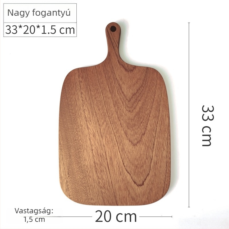Ebonyfa vágódeszka, kis méretű, szabálytalan formájú, kenyérhez, festék nélküli, gyerekek étkezéséhez, természetes fa tál