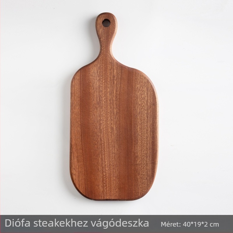 Ebonyfa vágódeszka, kis méretű, szabálytalan formájú, kenyérhez, festék nélküli, gyerekek étkezéséhez, természetes fa tál