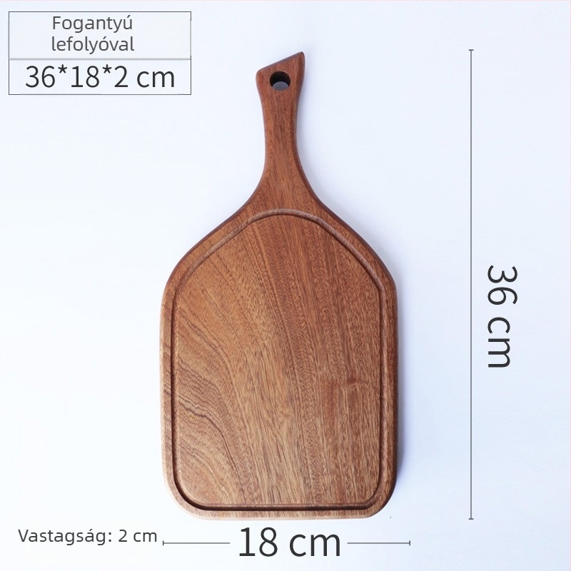 Ebonyfa vágódeszka, kis méretű, szabálytalan formájú, kenyérhez, festék nélküli, gyerekek étkezéséhez, természetes fa tál