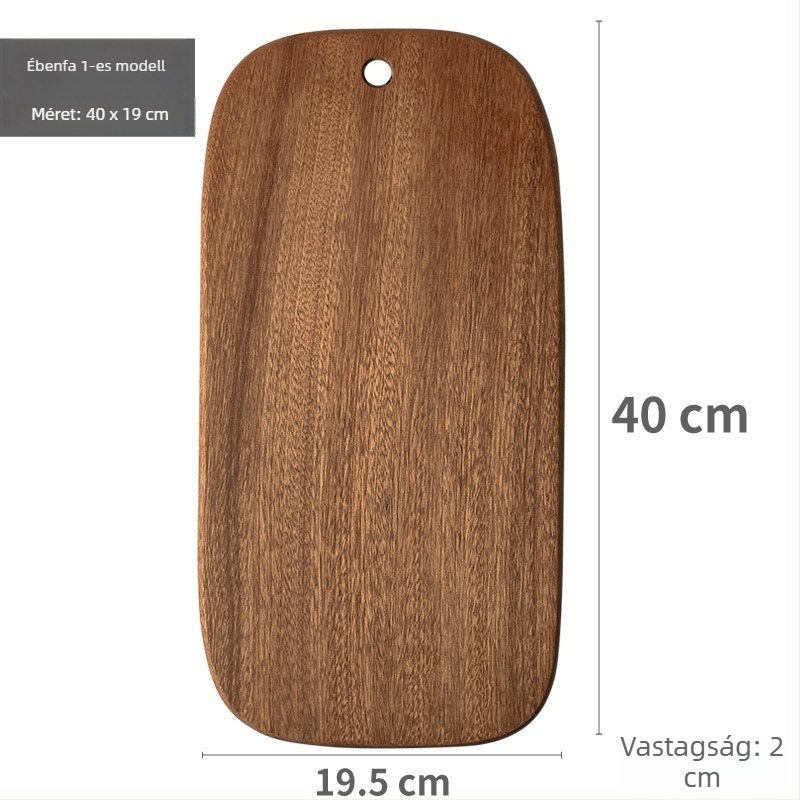 Ebonyfa vágódeszka, kis méretű, szabálytalan formájú, kenyérhez, festék nélküli, gyerekek étkezéséhez, természetes fa tál