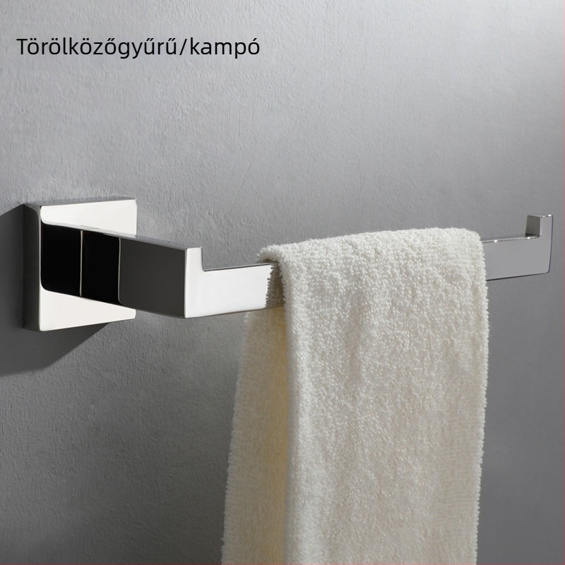 Törölközőtartó, 304 rozsdamentes acélból, polírozott felület, falra szerelés, egyszerű stílus, Anchenson
