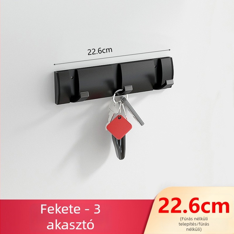 Rejtett ajtókampó folyosóra/előszobába — falra szerelt összecsukható kabát- és sapkakampó, fúrás nélküli — Space Aluminum, 444 g, Nano homokfúvás, Light Luxury, EU CE tanúsítvány