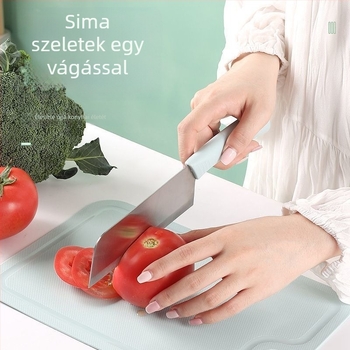 Családi késkészlet műanyag vágódeszkákkal – 3 darabos készlet gyümölcsökhöz, multifunkcionális konyhai vágódeszka, élelmiszer-biztonságos