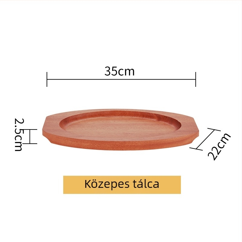 304 rozsdamentes acélból készült tojás alakú serpenyő, kettős fül, vastag alj, modell HO-1021