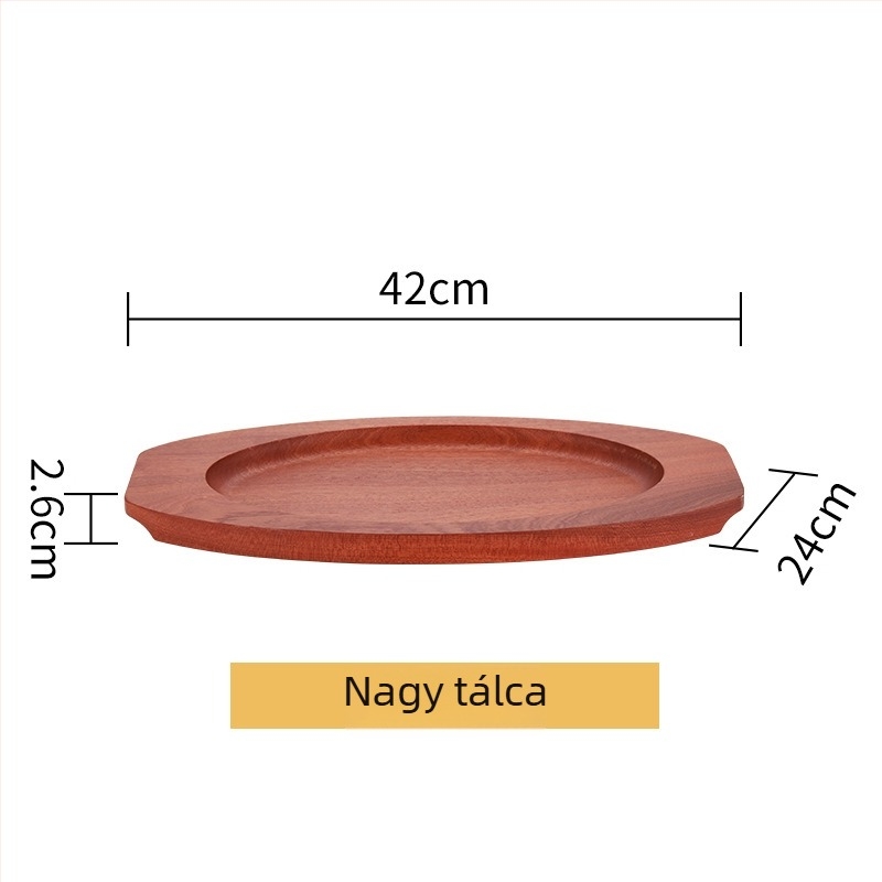 304 rozsdamentes acélból készült tojás alakú serpenyő, kettős fül, vastag alj, modell HO-1021