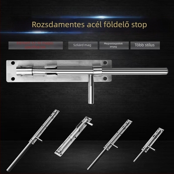 304 rozsdamentes acél – pillangózár, ajtózár, földre szerelhető, fa ajtókhoz, főajtókhoz és kovácsoltvas ajtókhoz