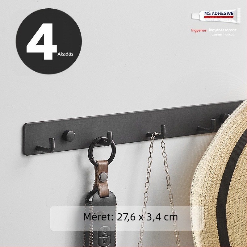 Fali akasztó rúd konyhához, előszobába és a fürdőszobához — Space alumínium, 120 g, modern minimalista stílus