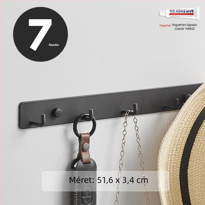 Fali akasztó rúd konyhához, előszobába és a fürdőszobához — Space alumínium, 120 g, modern minimalista stílus