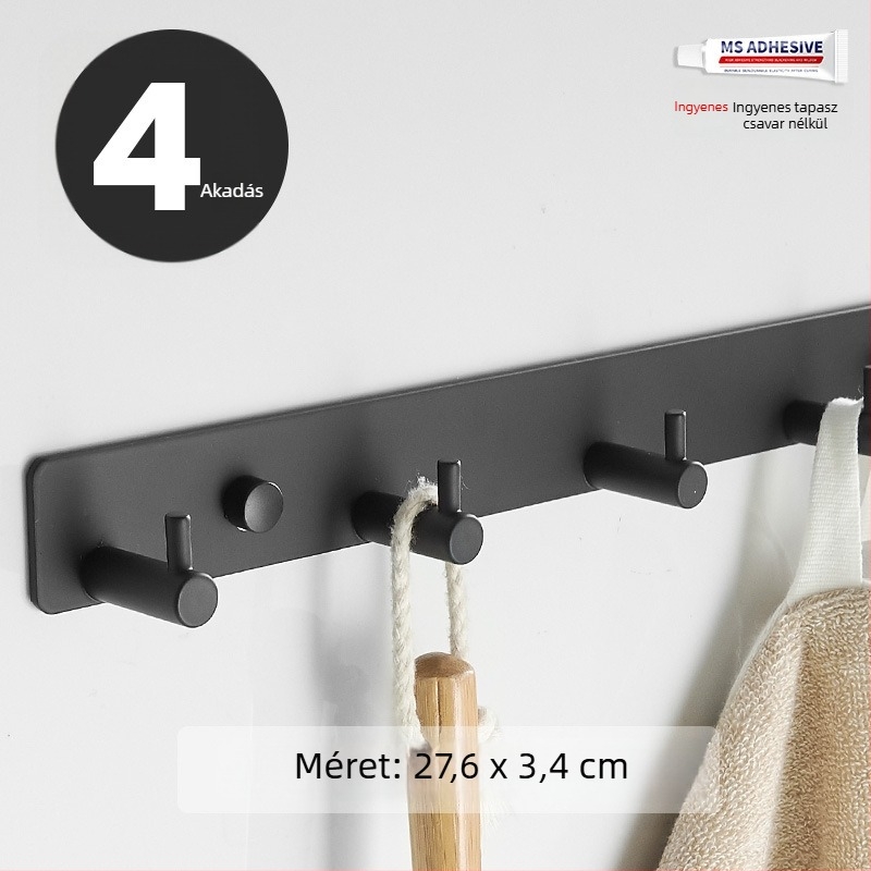 Fali akasztó rúd konyhához, előszobába és a fürdőszobához — Space alumínium, 120 g, modern minimalista stílus