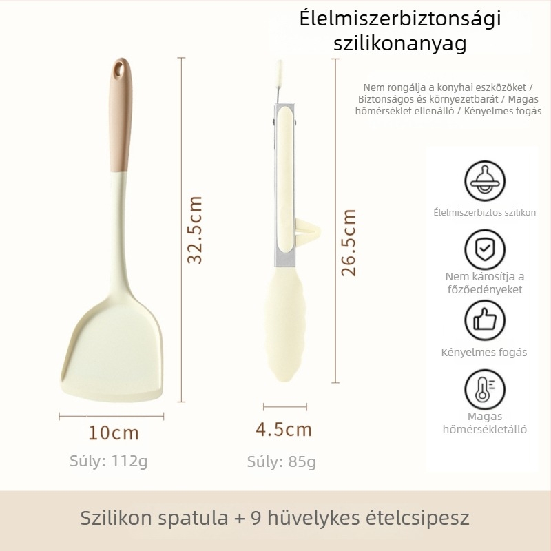 Xukang szilikon spatula készlet, 4 darab, élelmiszer-klipsz és leveskanál, tapadásmentes, csúszásmentes, hőálló