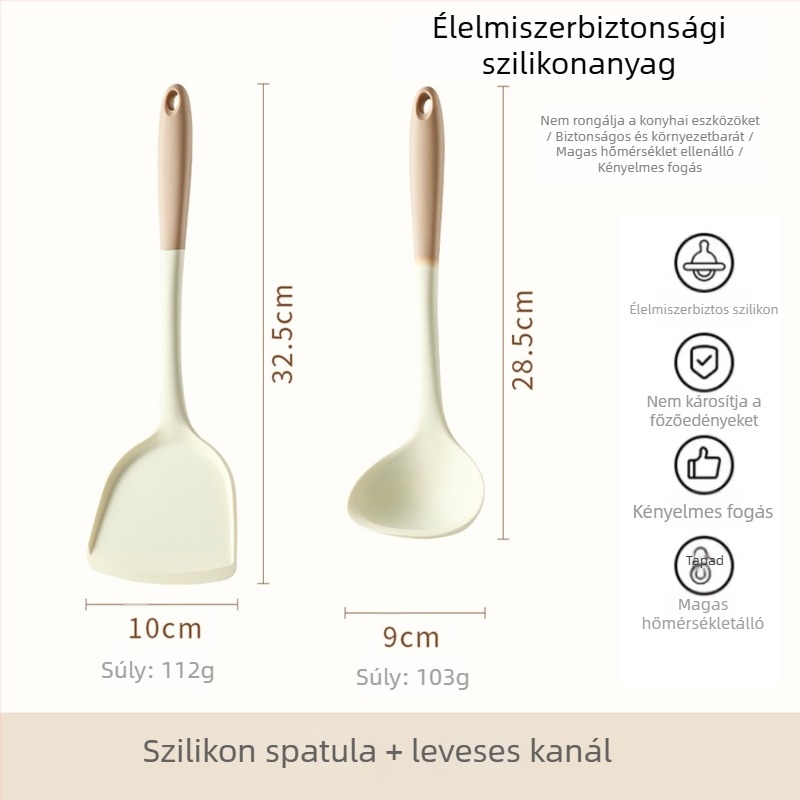 Xukang szilikon spatula készlet, 4 darab, élelmiszer-klipsz és leveskanál, tapadásmentes, csúszásmentes, hőálló