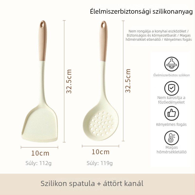 Xukang szilikon spatula készlet, 4 darab, élelmiszer-klipsz és leveskanál, tapadásmentes, csúszásmentes, hőálló