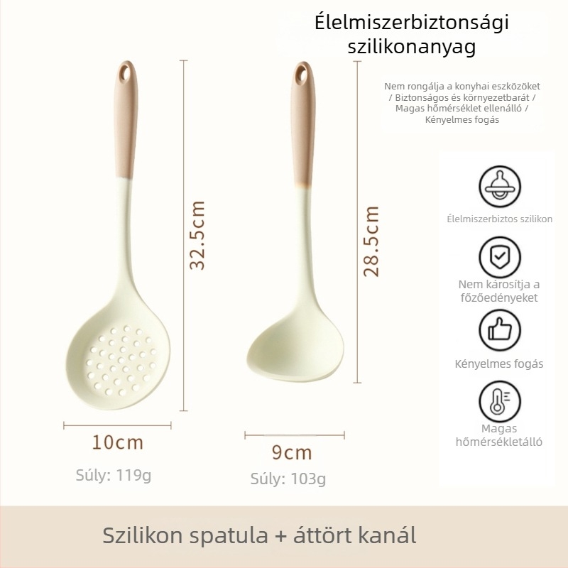 Xukang szilikon spatula készlet, 4 darab, élelmiszer-klipsz és leveskanál, tapadásmentes, csúszásmentes, hőálló