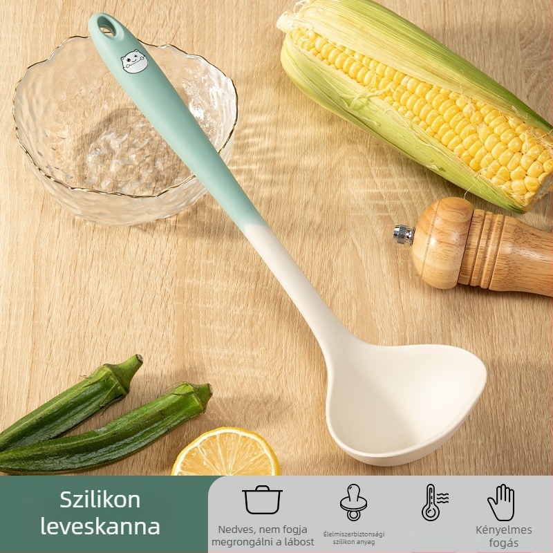 Xukang szilikon spatula készlet, 4 darab, élelmiszer-klipsz és leveskanál, tapadásmentes, csúszásmentes, hőálló