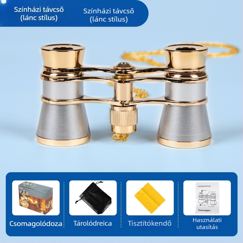 Fém színházi teleszkóp, neutrális márka, nem importált, licenc nélküli magán címke, csillagászati megfigyelés