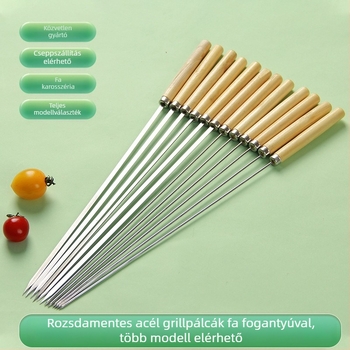 Dongsheng 304 rozsdamentes acél BBQ nyársak, lapos dizájn