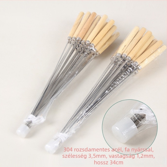 Dongsheng 304 rozsdamentes acél BBQ nyársak, lapos dizájn