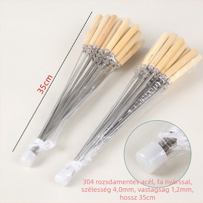 Dongsheng 304 rozsdamentes acél BBQ nyársak, lapos dizájn