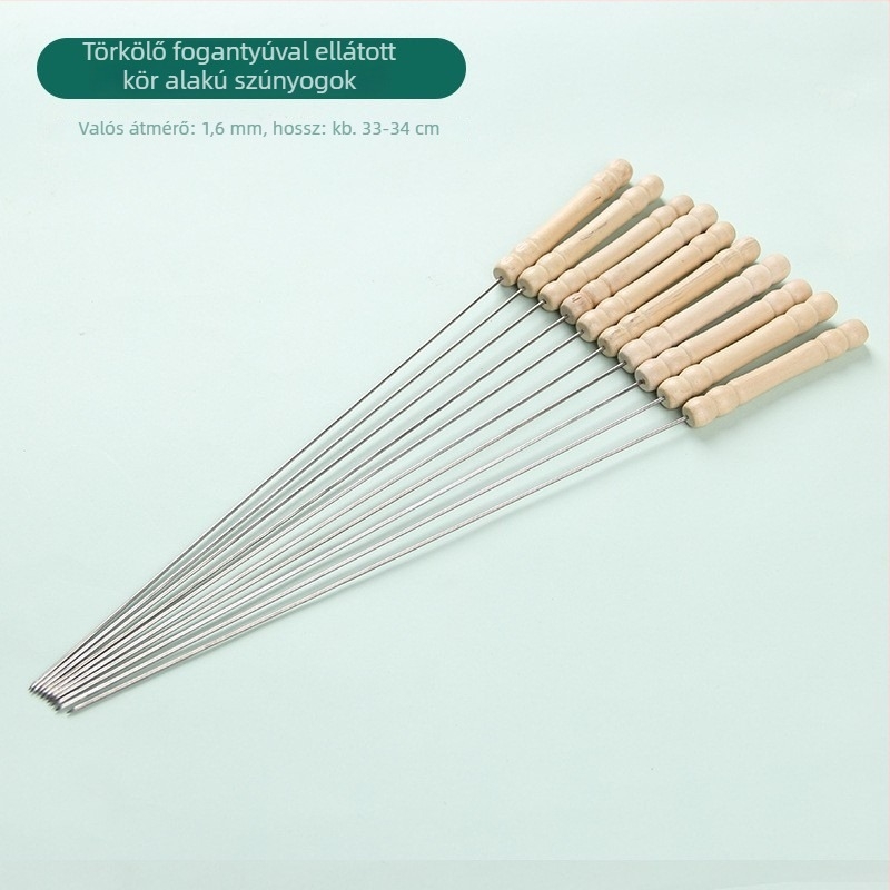 Dongsheng 304 rozsdamentes acél BBQ nyársak, lapos dizájn