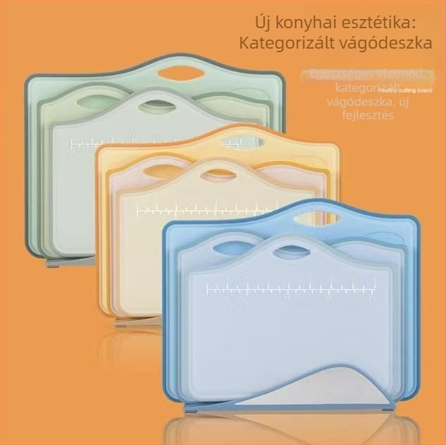 Vastagított baba etető vágódeszka készlet PP műanyagból - többfunkciós vágódeszkák gyümölcsökhöz és babaételhez, csúszásmentes, hordozható, otthoni használatra, modern minimális stílus (2021 nyár)