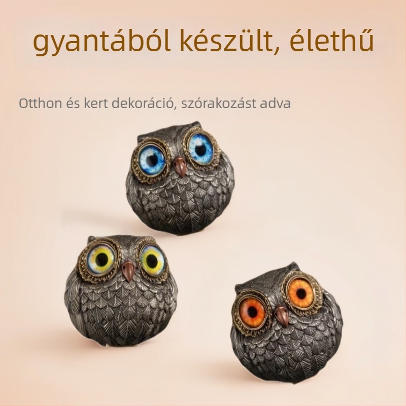 Bagoly szintetikus gyantából – modern, minimalist dekoráció otthonra és a kertbe