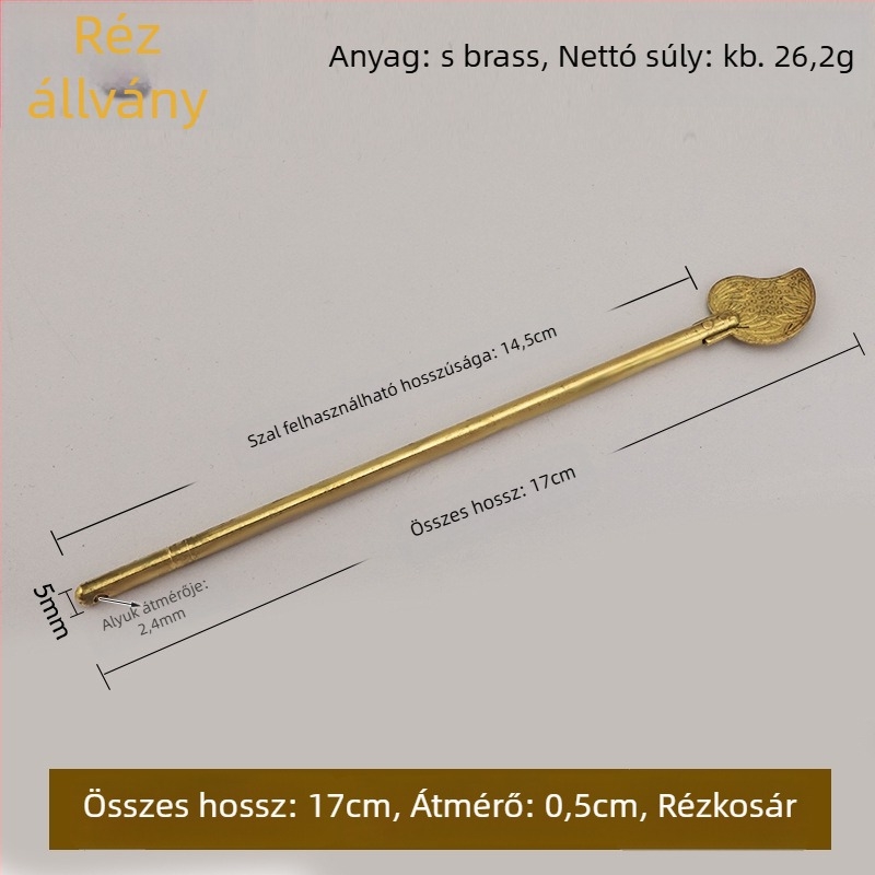 Ajtózár típus A, sárgaréz anyag, polírozott és öregedett felület, Tong Que márka, Új kínai stílus
