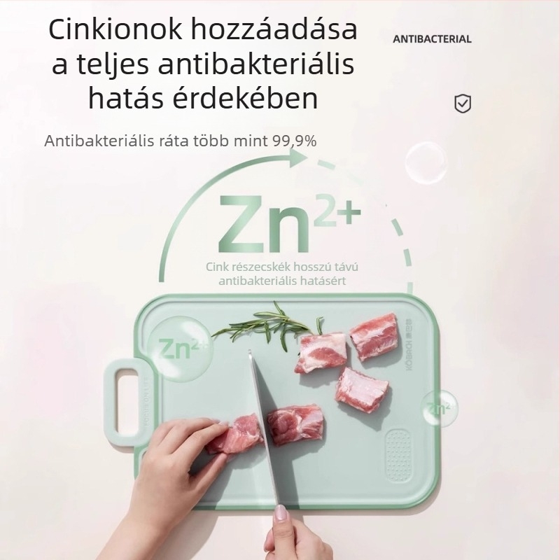 Konbach PP vágódeszka – antibakteriális, penészálló, kétoldalas, csúszásmentes felület, gyümölcsökhöz és bébiételekhez (PP, Konbach)