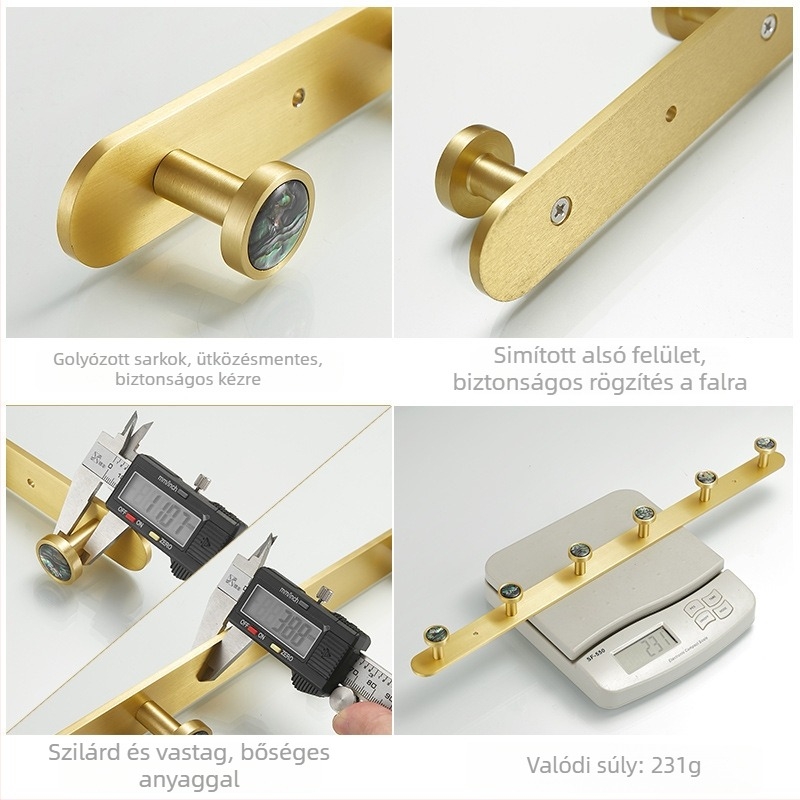 Fürdőszobai kampó alumíniumötvözetből, ragasztós, falra szerelhető fúrás nélkül, kagyló alakú, könnyed luxus stílus, súly 1 kg