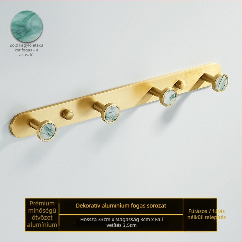 Fürdőszobai kampó alumíniumötvözetből, ragasztós, falra szerelhető fúrás nélkül, kagyló alakú, könnyed luxus stílus, súly 1 kg