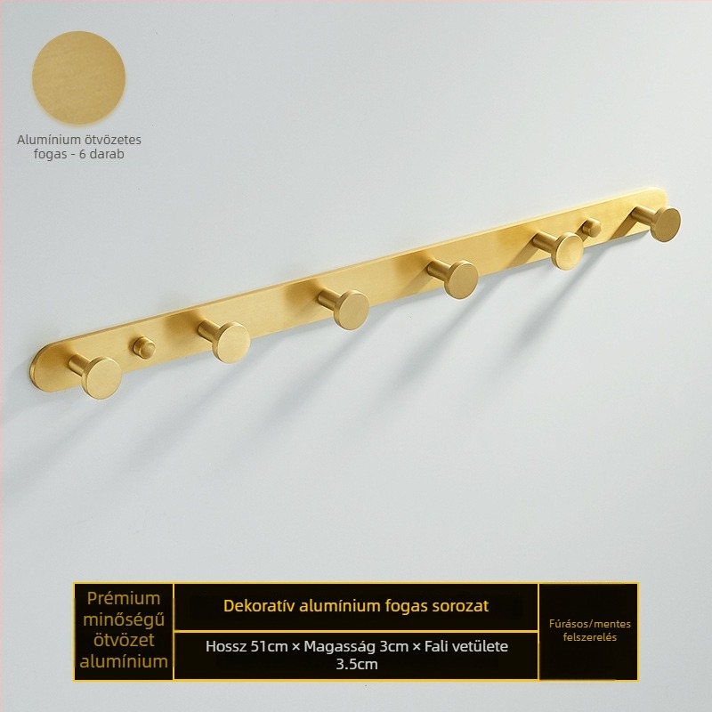 Fürdőszobai kampó alumíniumötvözetből, ragasztós, falra szerelhető fúrás nélkül, kagyló alakú, könnyed luxus stílus, súly 1 kg