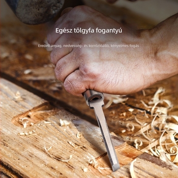 Fafaragó eszközök készlet manganacél pengékkel és bükkfa nyéllel – lapos és félköríves vésők