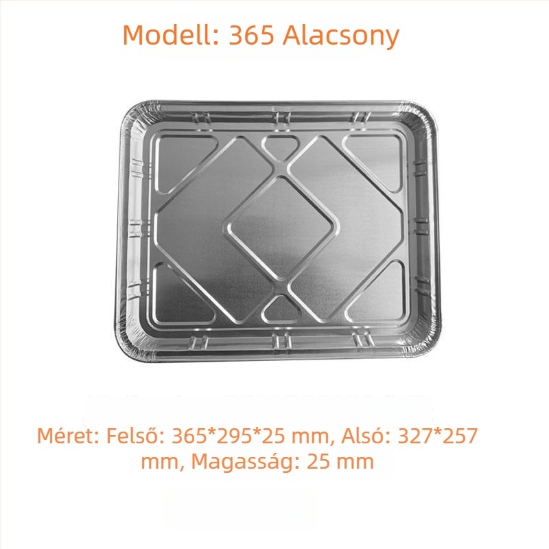 Alufóliából készült vastagított, sík sütőtepsi grillsütéshez és sütéshez, egyszer használatos csomagoló doboz házhozszállításhoz, testreszabható logó szitanyomással, biológiailag lebomló, mikrohullámú sütőben nem használható