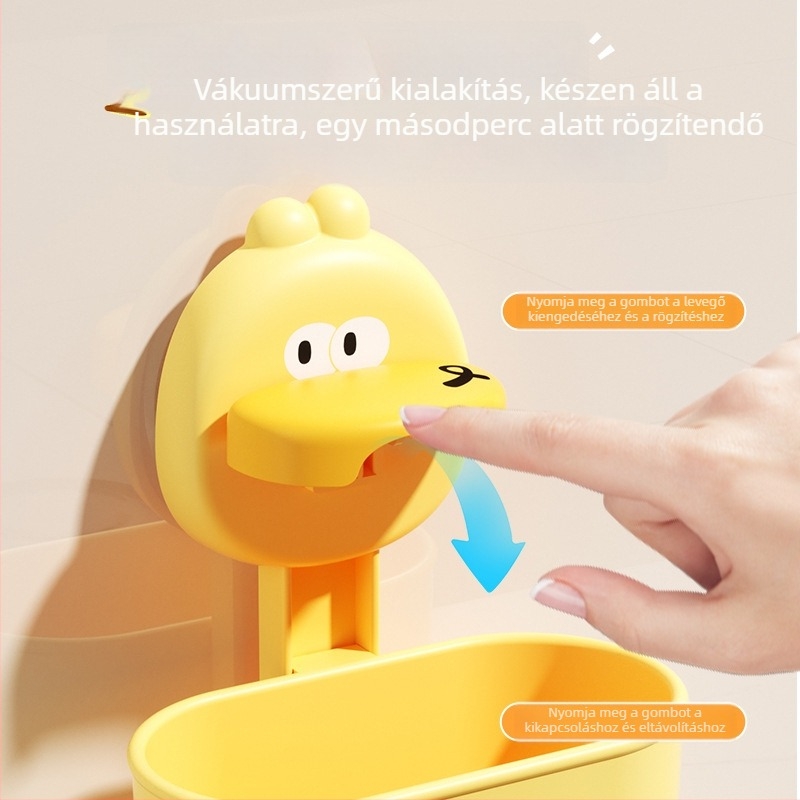 Falra szerelhető fogkefetartó szívóval, műanyagból, 1 db fogkeféhez