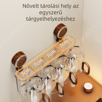 Antik stílusú fogkefetartó vákuumos rögzítéssel, falra tehető, fúrás nélkül, elektromos fogkefetartó és szájvíz pohár